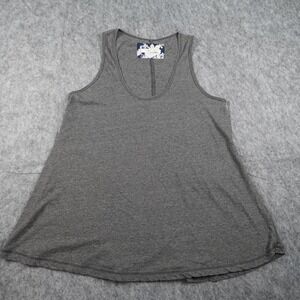 Pure Good Top Womens Small Gray Cotton‎ Blend Sleeveless Scoop Neck Swing Tunic